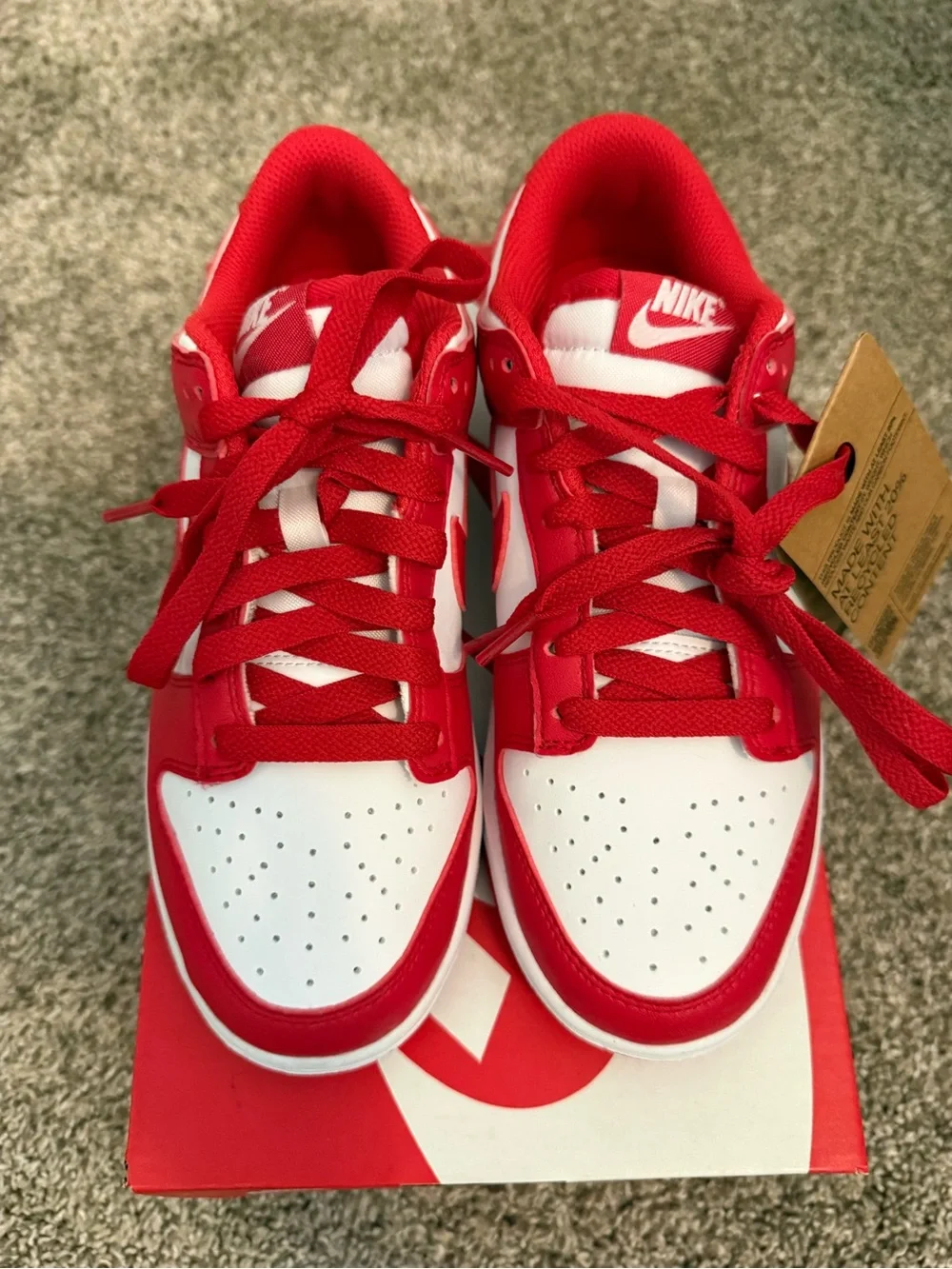 NWT Nike Dunk Low Next Nature Red & White